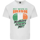 My Wife is Irish Nothing Scares Me Ireland Kids T-Shirt Childrens White