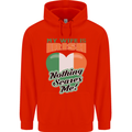 My Wife is Irish Nothing Scares Me Ireland Mens 80% Cotton Hoodie Bright Red