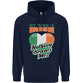 My Wife is Irish Nothing Scares Me Ireland Mens 80% Cotton Hoodie Navy Blue