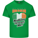 My Wife is Irish Nothing Scares Me Ireland Mens Cotton T-Shirt Tee Top Irish Green