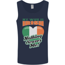 My Wife is Irish Nothing Scares Me Ireland Mens Vest Tank Top Navy Blue