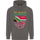 My Wife is South African Nothing Scares Me Africa Mens 80% Cotton Hoodie Charcoal