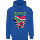 My Wife is South African Nothing Scares Me Africa Mens 80% Cotton Hoodie Royal Blue