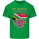 My Wife is South African Nothing Scares Me Africa Mens Cotton T-Shirt Tee Top Irish Green