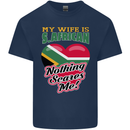 My Wife is South African Nothing Scares Me Africa Mens Cotton T-Shirt Tee Top Navy Blue