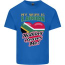 My Wife is South African Nothing Scares Me Africa Mens Cotton T-Shirt Tee Top Royal Blue