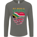 My Wife is South African Nothing Scares Me Africa Mens Long Sleeve T-Shirt Charcoal