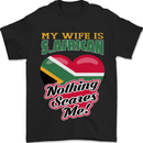 My Wife is South African Nothing Scares Me Africa Mens T-Shirt 100% Cotton Black