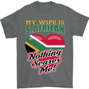 My Wife is South African Nothing Scares Me Africa Mens T-Shirt 100% Cotton Charcoal