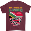 My Wife is South African Nothing Scares Me Africa Mens T-Shirt 100% Cotton Maroon