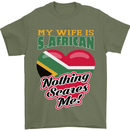 My Wife is South African Nothing Scares Me Africa Mens T-Shirt 100% Cotton Military Green