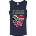 My Wife is South African Nothing Scares Me Africa Mens Vest Tank Top Navy Blue