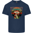 Mysterious Beauty Magic Mushroom LSD Kids T-Shirt Childrens Navy Blue
