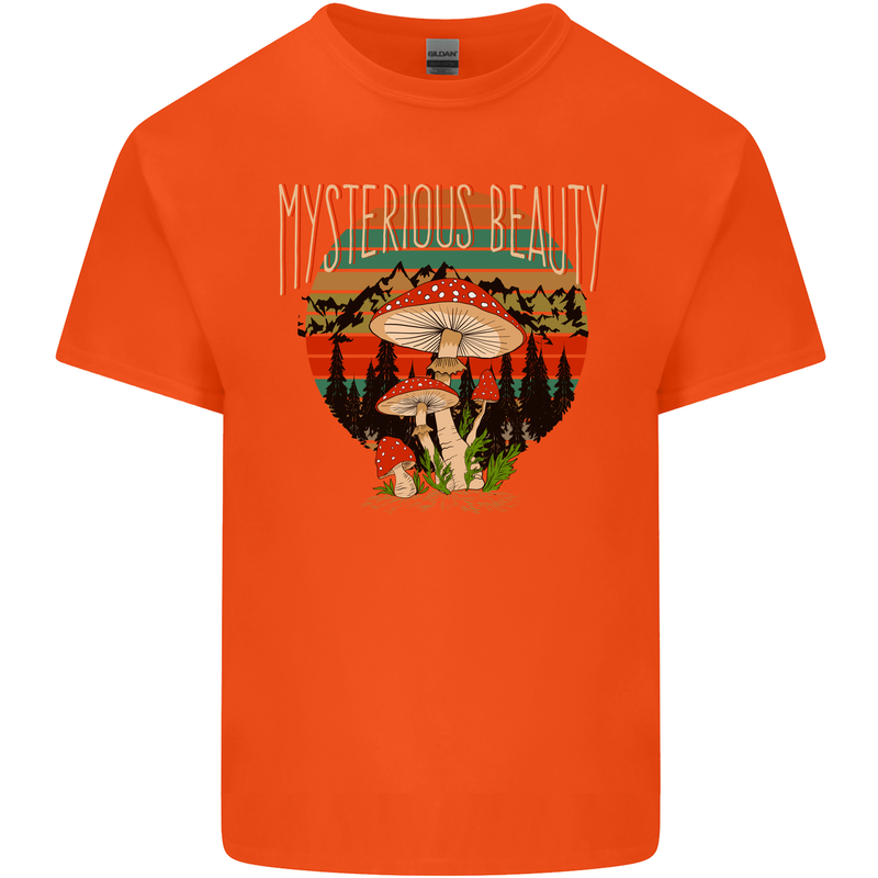 Mysterious Beauty Magic Mushroom LSD Kids T-Shirt Childrens Orange