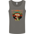 Mysterious Beauty Magic Mushroom LSD Mens Vest Tank Top Charcoal