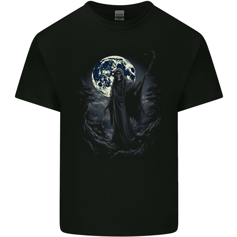 Mystical Grim Reaper Skull Kids T-Shirt Childrens Black