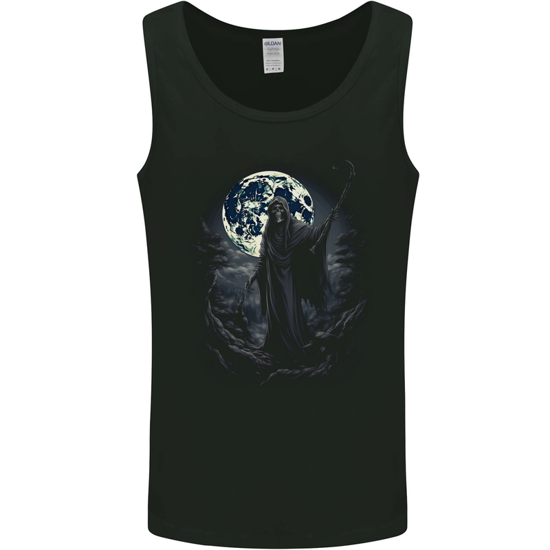 Mystical Grim Reaper Skull Mens Vest Tank Top Black