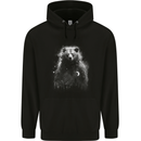 Mystical Grizzly Bear Mens 80% Cotton Hoodie Black