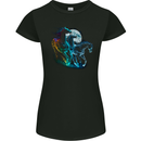 Mystical Horses Equestrian Womens Petite Cut T-Shirt Black