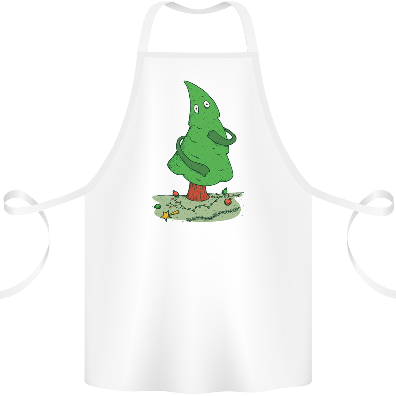 Naked Christmas Tree Funny Rude Xmas Naturist Cotton Apron 100% Organic White