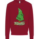 Naked Christmas Tree Funny Rude Xmas Naturist Kids Sweatshirt Jumper Red