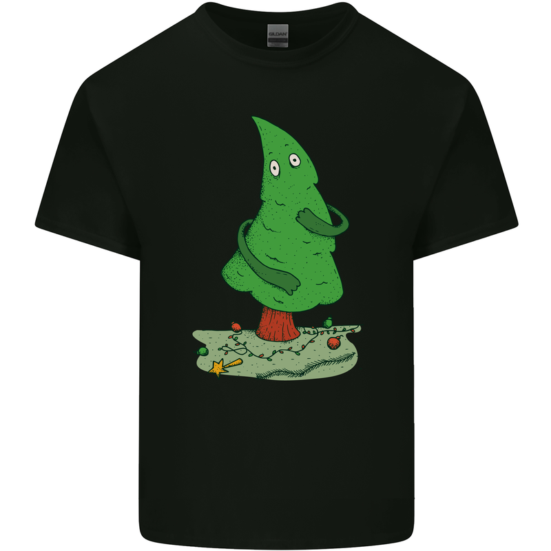 Naked Christmas Tree Funny Rude Xmas Naturist Kids T-Shirt Childrens Black