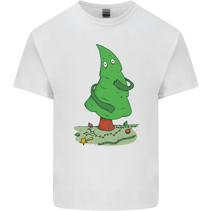 Naked Christmas Tree Funny Rude Xmas Naturist Kids T-Shirt Childrens White