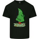 Naked Christmas Tree Funny Rude Xmas Naturist Mens Cotton T-Shirt Tee Top Black