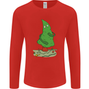 Naked Christmas Tree Funny Rude Xmas Naturist Mens Long Sleeve T-Shirt Red
