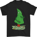 Naked Christmas Tree Funny Rude Xmas Naturist Mens T-Shirt 100% Cotton Black