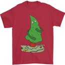 Naked Christmas Tree Funny Rude Xmas Naturist Mens T-Shirt 100% Cotton Red
