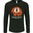 Namaste Witches Funny Halloween Yoga Mens Long Sleeve T-Shirt Black