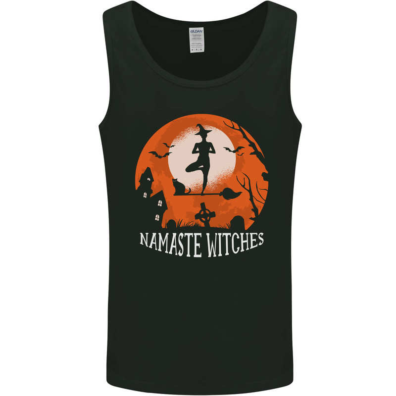 Namaste Witches Funny Halloween Yoga Mens Vest Tank Top Black