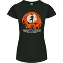Namaste Witches Funny Halloween Yoga Womens Petite Cut T-Shirt Black