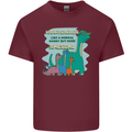 Nanny-saurus Funny Dinosaur Grandkids Mens Cotton T-Shirt Tee Top Maroon