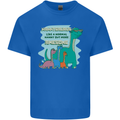 Nanny-saurus Funny Dinosaur Grandkids Mens Cotton T-Shirt Tee Top Royal Blue