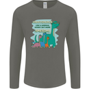 Nanny-saurus Funny Dinosaur Grandkids Mens Long Sleeve T-Shirt Charcoal
