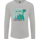 Nanny-saurus Funny Dinosaur Grandkids Mens Long Sleeve T-Shirt Sports Grey