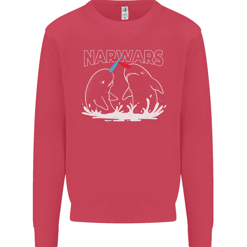 Narwars Narwhal Parody Whale Kids Sweatshirt Jumper Heliconia