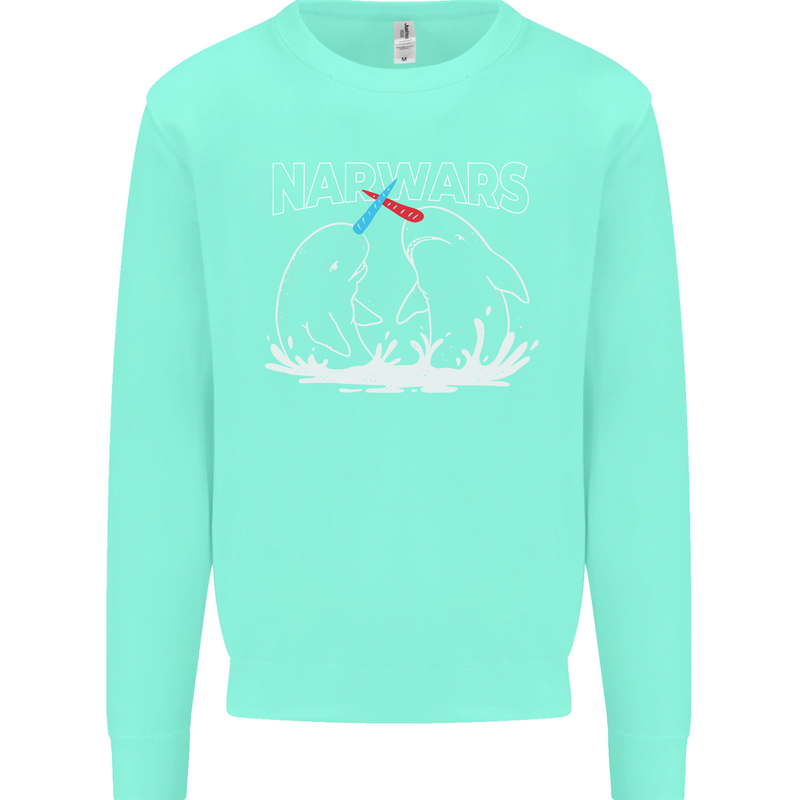 Narwars Narwhal Parody Whale Kids Sweatshirt Jumper Peppermint