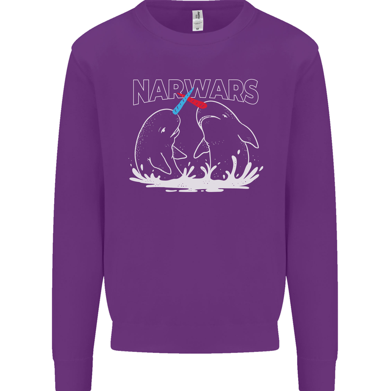 Narwars Narwhal Parody Whale Kids Sweatshirt Jumper Purple