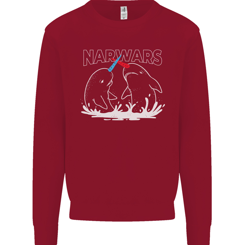 Narwars Narwhal Parody Whale Kids Sweatshirt Jumper Red