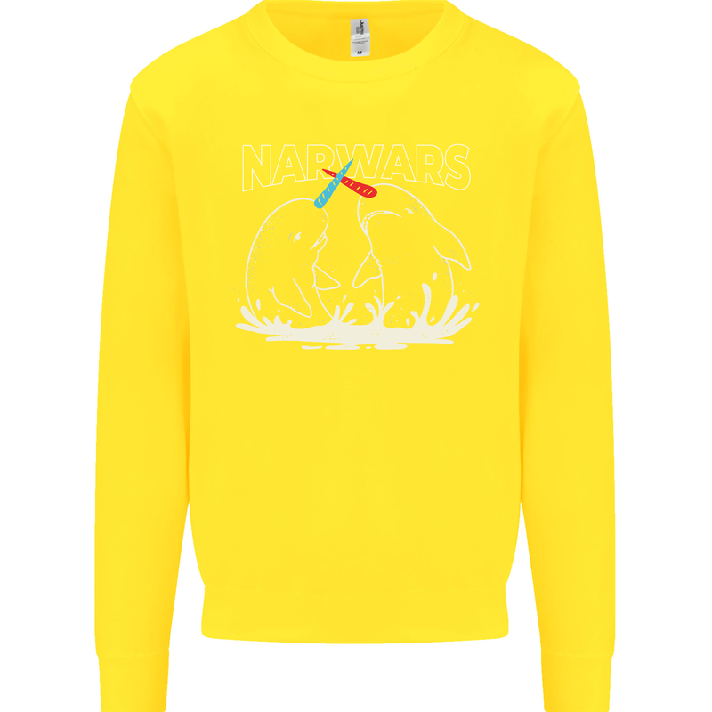 Narwars Narwhal Parody Whale Kids Sweatshirt Jumper Yellow