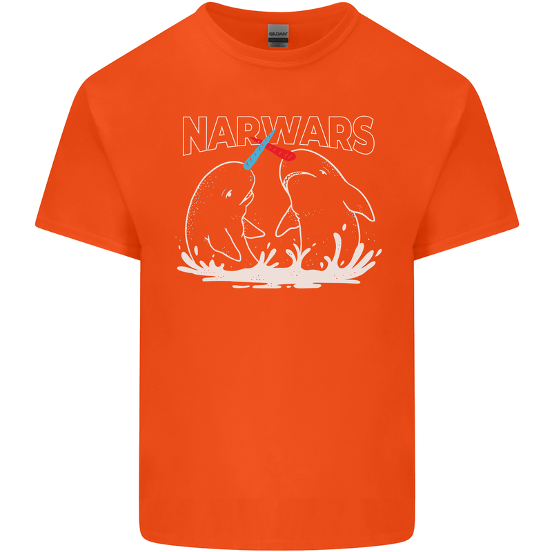 Narwars Narwhal Parody Whale Kids T-Shirt Childrens Orange