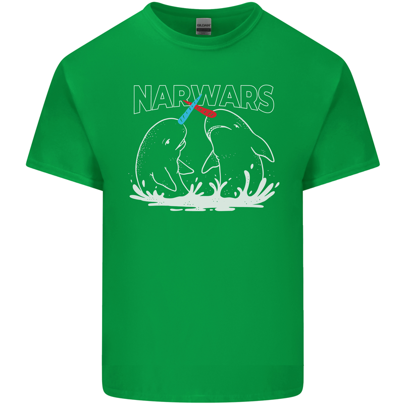 Narwars Narwhal Parody Whale Mens Cotton T-Shirt Tee Top Irish Green