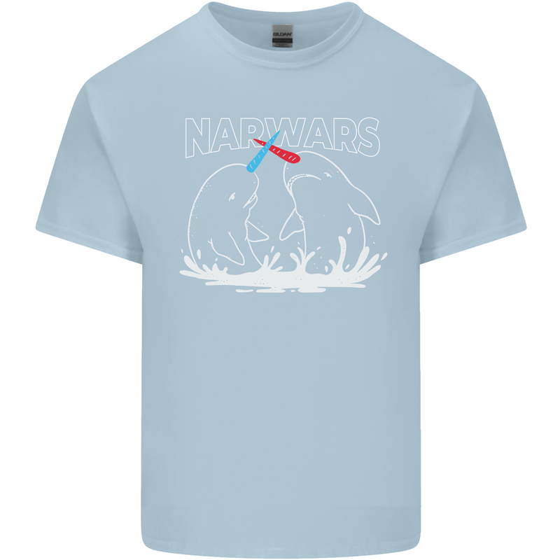 Narwars Narwhal Parody Whale Mens Cotton T-Shirt Tee Top Light Blue