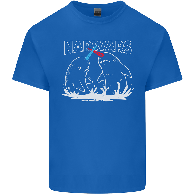 Narwars Narwhal Parody Whale Mens Cotton T-Shirt Tee Top Royal Blue