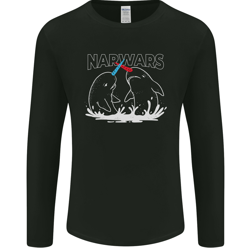 Narwars Narwhal Parody Whale Mens Long Sleeve T-Shirt Black