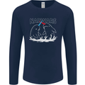 Narwars Narwhal Parody Whale Mens Long Sleeve T-Shirt Navy Blue