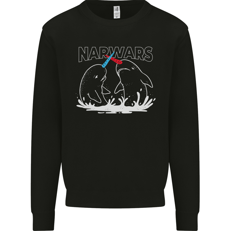 Narwars Narwhal Parody Whale Mens Sweatshirt Jumper Black